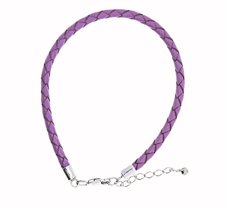 Браслет из серебра с шнур кожаныйом