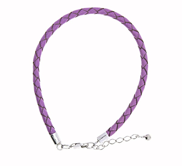 Браслет из серебра с шнур кожаныйом