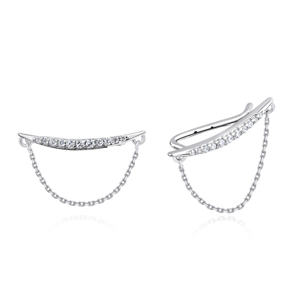 Серьги из серебра с фианитом