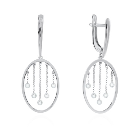 Серьги из серебра с фианитами со скидкой