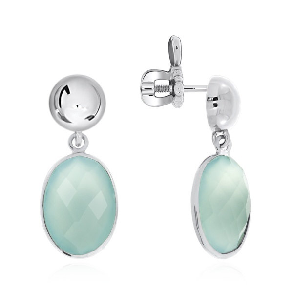 Серьги из серебра с агатами 2340392950-61 от KRASNOE, металл Серебро, вставка Агат