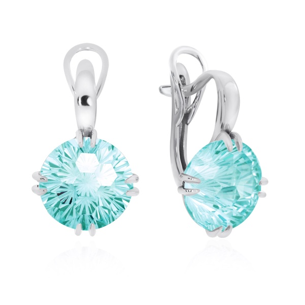 Серьги из серебра с фианитом