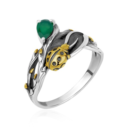 Купить кольцо из серебра с агатом в интернет-магазине KRASNOE