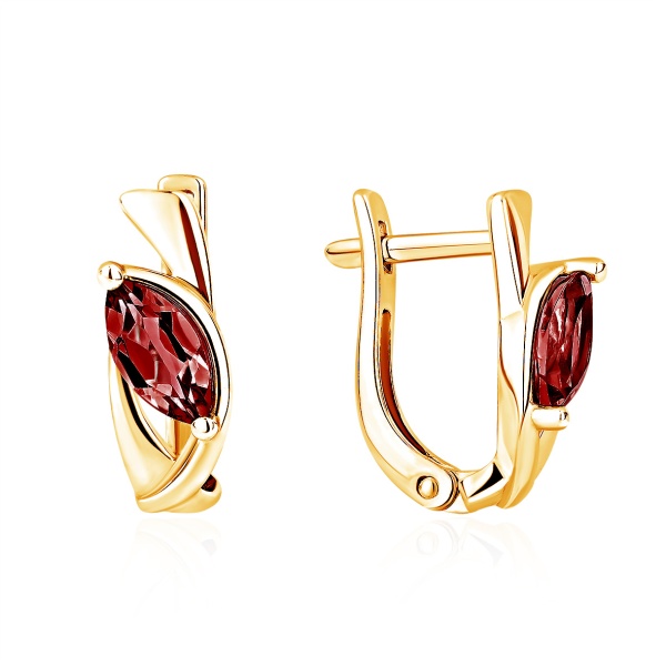Серьги из серебра с гранатом со скидкой