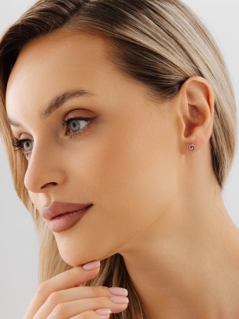 Пусеты из серебра без вставок 2340402139 от KRASNOE, металл Серебро, вставка Без вставок