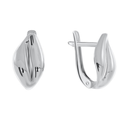 Серьги из серебра без вставок 2340400263 от KRASNOE, металл Серебро, вставка Без вставок