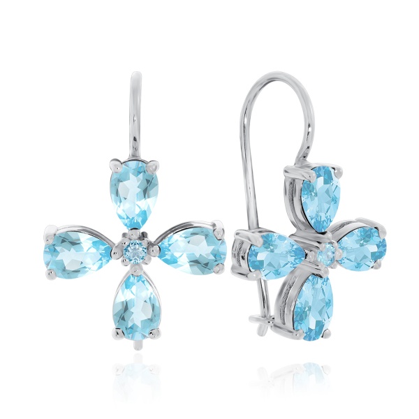 Серьги из серебра с топазом