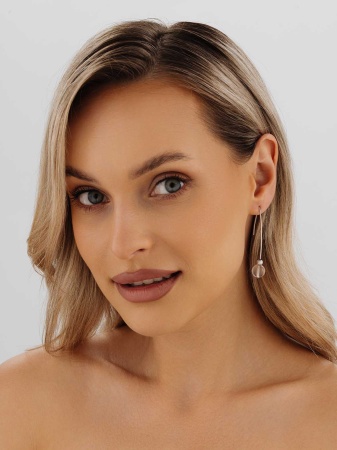 Серьги из серебра с хрусталём 2340521068 от KRASNOE, металл Серебро, вставка Горный хрусталь