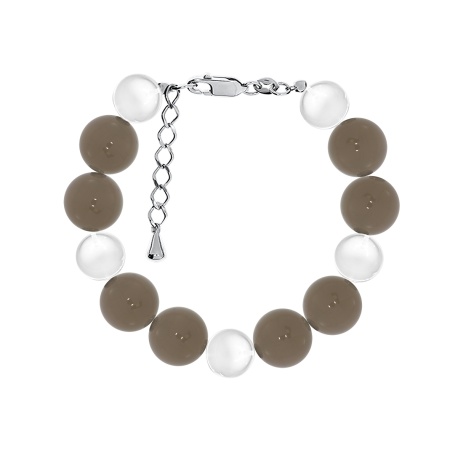 Купить браслет из серебра с горным хрусталем и агатами