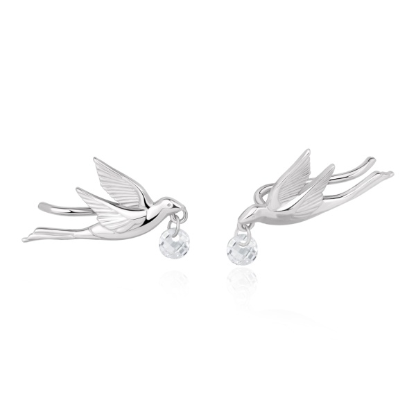 Клаймберы из серебра с фианитом в ювелирном интернет-магазине