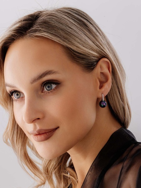 Серьги из серебра с жемчугом 2340244318-80 от KRASNOE, металл Серебро, вставка Жемчуг Имитация