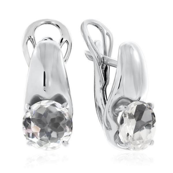 Серьги из серебра с хрусталём