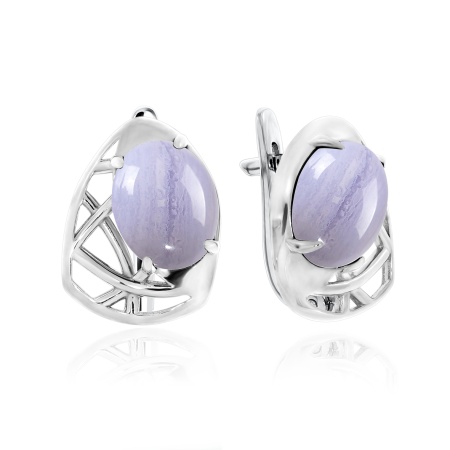 Серьги из серебра с агатами 2340390988-84 от KRASNOE, металл Серебро, вставка Агат