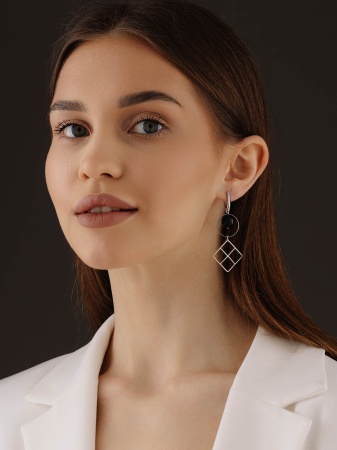 Серьги из серебра с агатами 2340391520-20 от KRASNOE, металл Серебро, вставка Агат