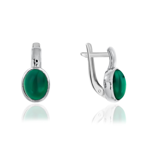 Серьги из серебра с агатами Серьги из серебра с агатами