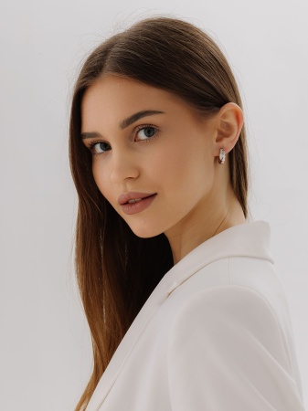 Серьги из серебра с фианитами