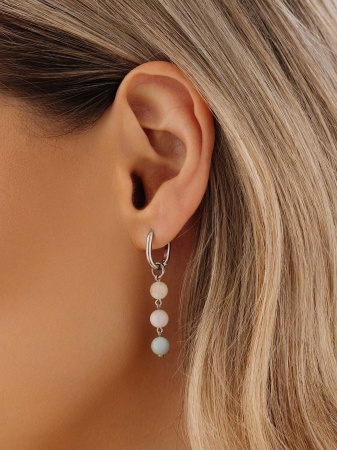 Серьги из серебра с агатом