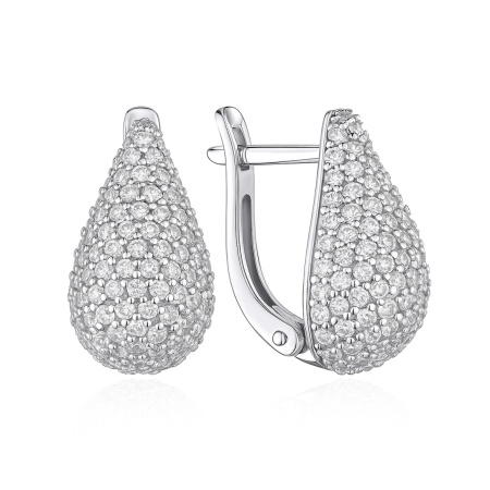 Серьги из серебра с фианитами