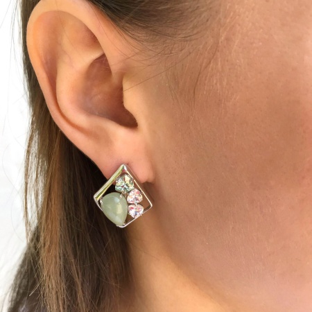 Серьги из серебра с авантюрином