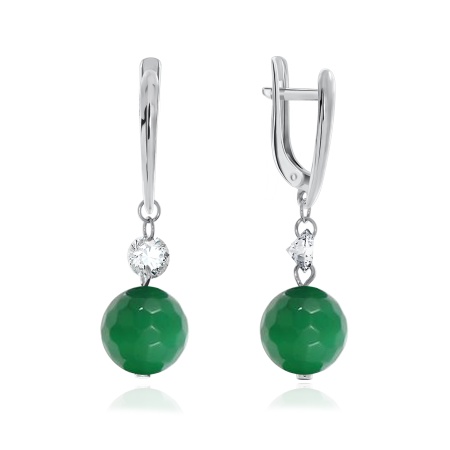 Серьги из серебра с агатами и фианитами 2340390625-60 от KRASNOE, металл Серебро, вставка Агат