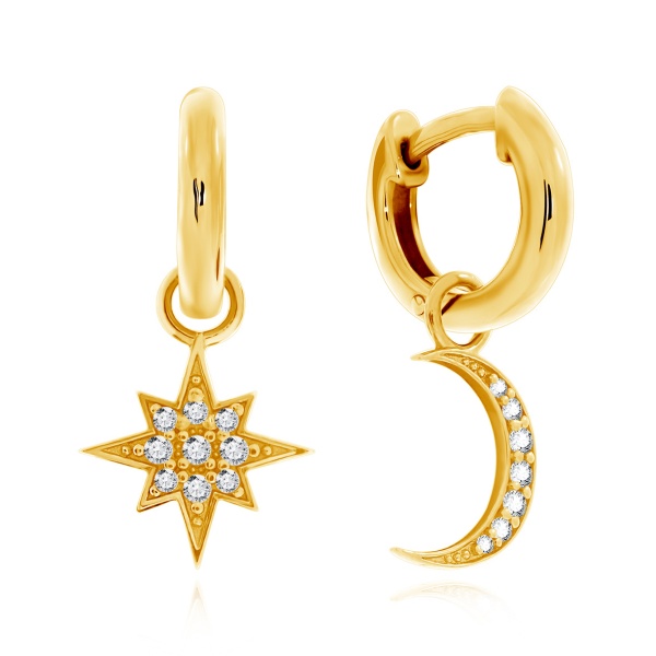Серьги из серебра с фианитом