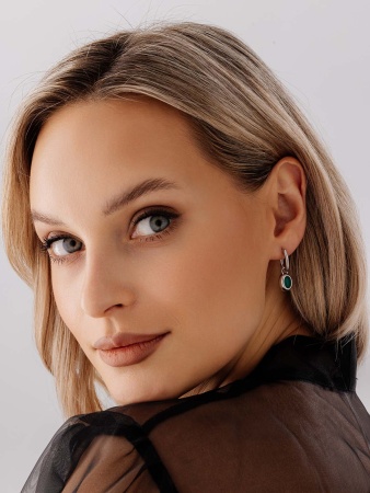 Серьги из серебра с агатами 2340390365-60 от KRASNOE, металл Серебро, вставка Агат