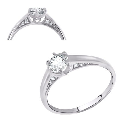 Кольцо из серебра с фианитами со скидкой Кольцо из серебра с фианитами со скидкой