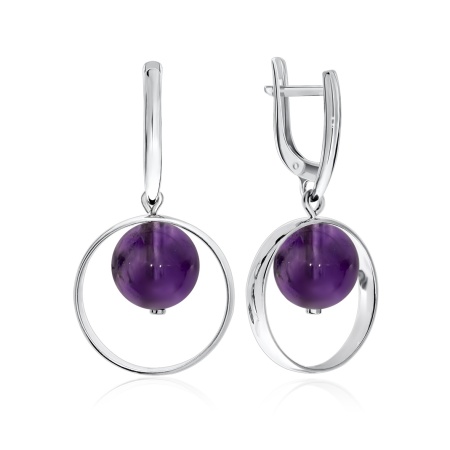 Серьги из серебра с аметист