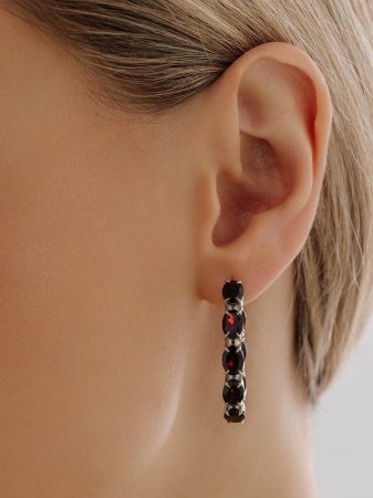 Серьги из серебра с гранатами