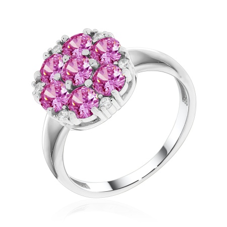 Купить кольцо из серебра с фианитами и топазами в интернет-магазине KRASNOE