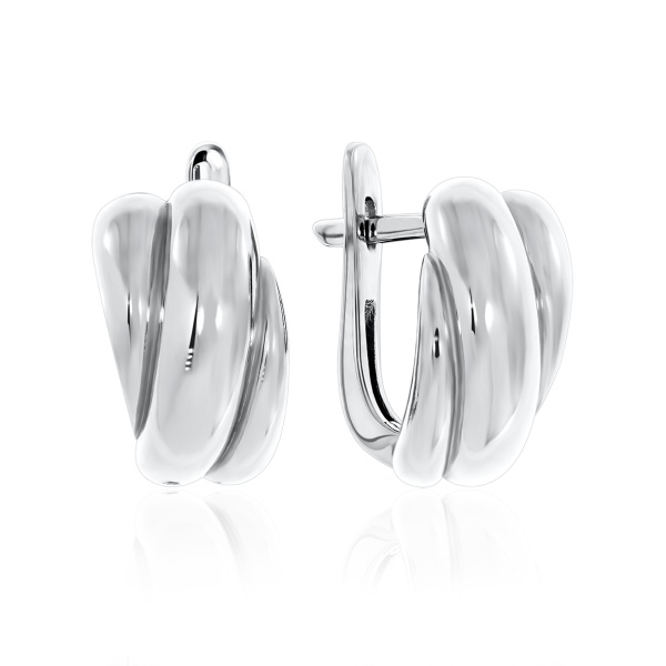 Серьги из серебра без вставок со скидкой