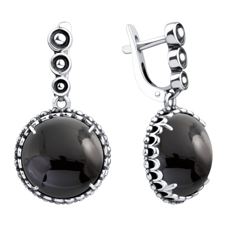 Серьги из серебра с агатами