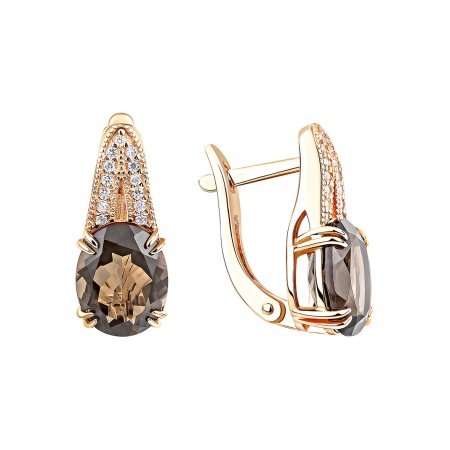 Серьги из серебра с топазами и фианитами 2329101949л от KRASNOE, металл Серебро, вставка 