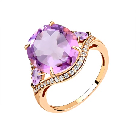 Кольцо из серебра с аметист со скидкой