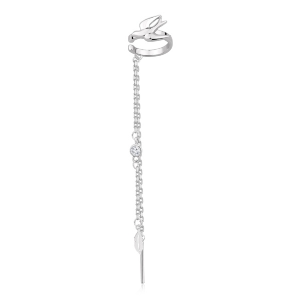Серьги из серебра с фианитом