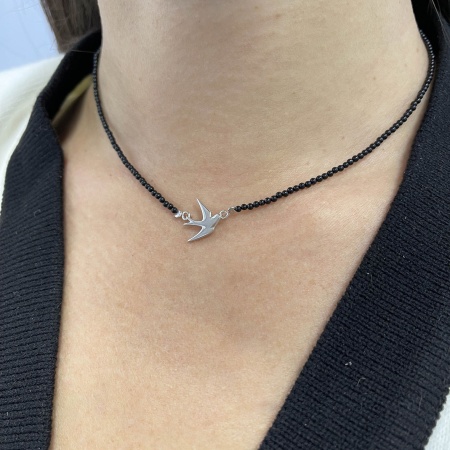 Колье из серебра с агатами