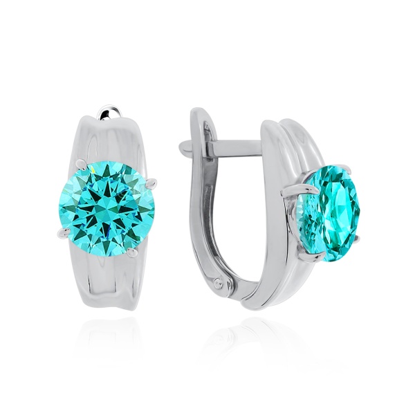 Серьги из серебра с ситаллами