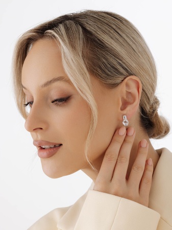 Серьги из серебра с хрусталём