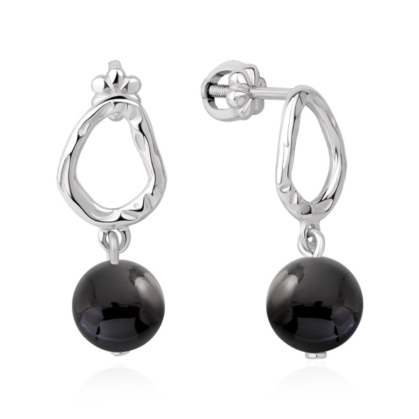 Серьги из серебра с агатом в ювелирном интернет-магазине