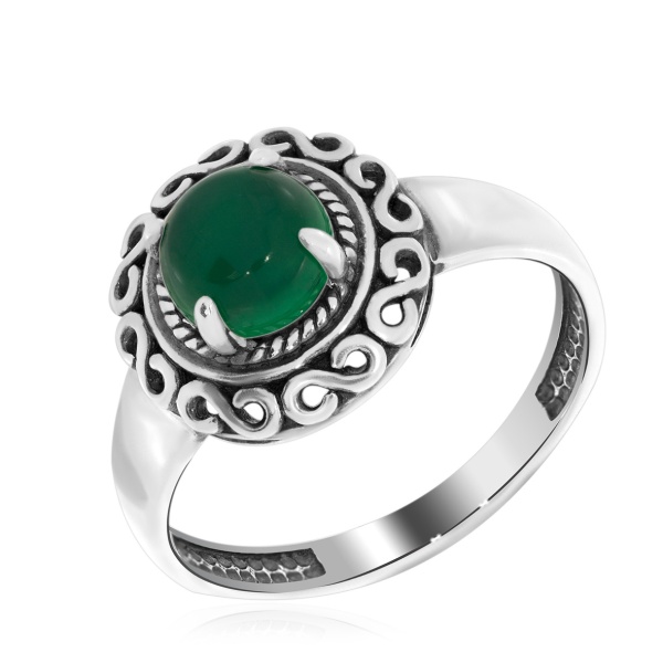 Купить кольцо из серебра с агатом в интернет-магазине KRASNOE