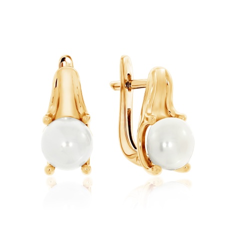 Серьги из серебра с жемчугом 2320241399 от KRASNOE, металл Серебро, вставка Жемчуг Имитация