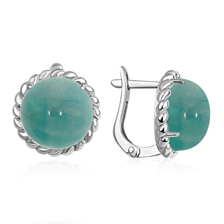 Серьги из серебра с амазонитами