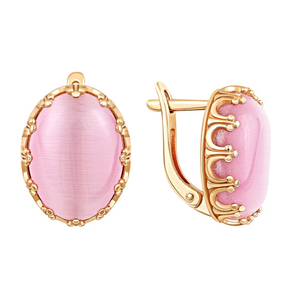 Серьги из серебра с кошачий глазами в ювелирном интернет-магазине