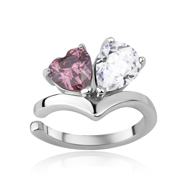 Серьга из серебра с фианитом 
