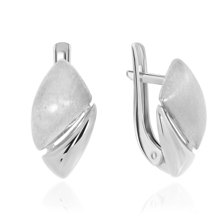 Серьги из серебра без вставок 2346400900 от KRASNOE, металл Серебро, вставка Без вставок