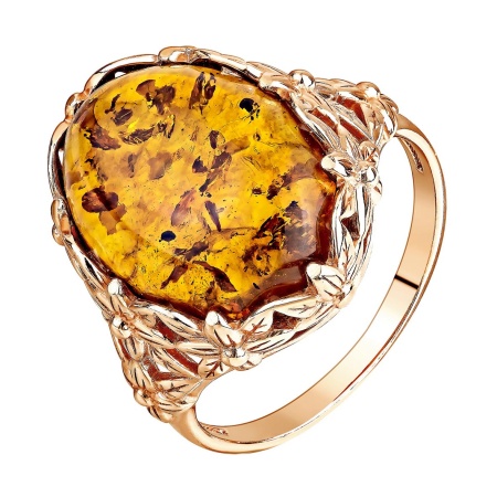 Купить кольцо из серебра с янтарём в интернет-магазине KRASNOE