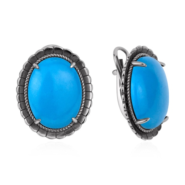 Серьги из серебра с бирюзой в ювелирном интернет-магазине Серьги из серебра с бирюзой в ювелирном интернет-магазине