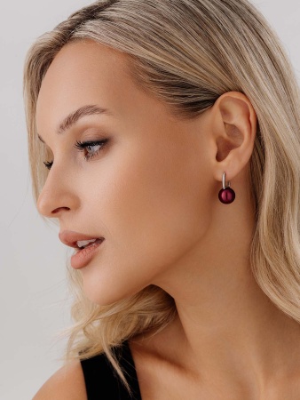 Серьги из серебра с жемчугом 2340244318-37 от KRASNOE, металл Серебро, вставка Жемчуг Имитация