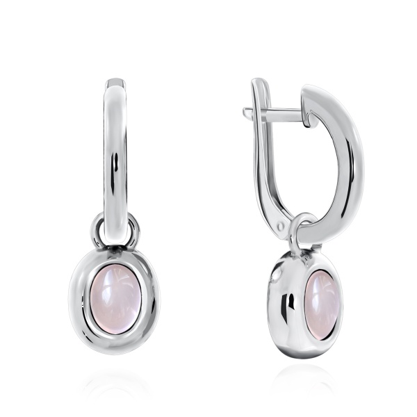 Серьги из серебра с кварцем