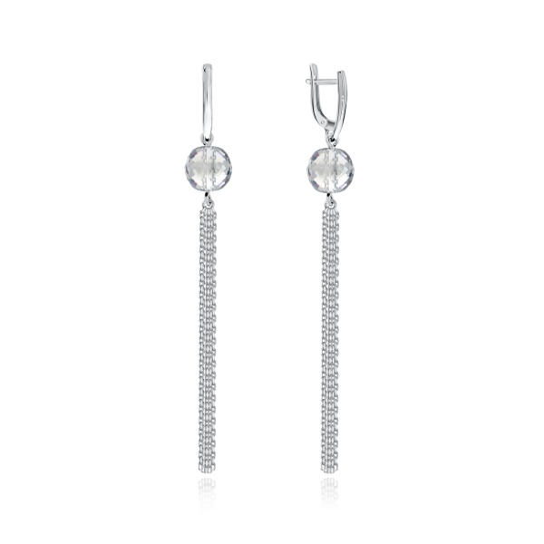 Серьги из серебра с хрусталём